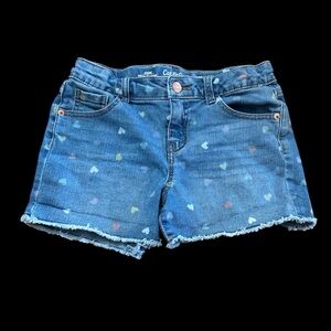 Cat & Jack jean shorts with multicolor hearts